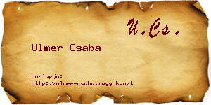 Ulmer Csaba névjegykártya