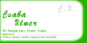 csaba ulmer business card